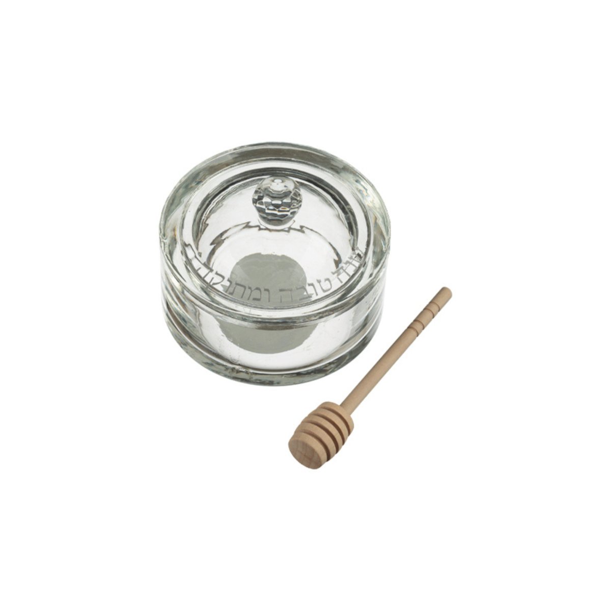 Elegant Crystal Honey Dish 5 cm - Ofek's Judaica -