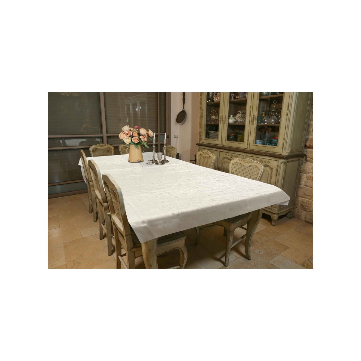 Elegant Tablecloth 140*220 cm - Shabbat and Holiday - Ofek's Judaica -